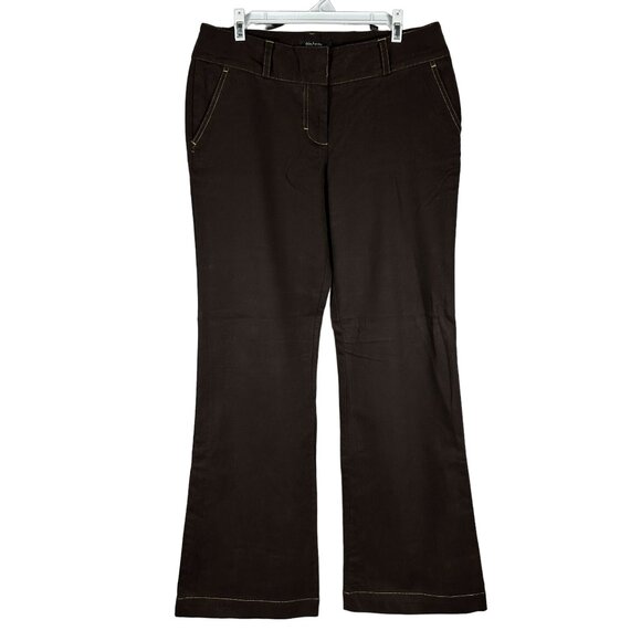 Daisy Fuentes Brown Bootcut Pants Classic Style Size 10 Comfortable Cotton Blend - Picture 1 of 5